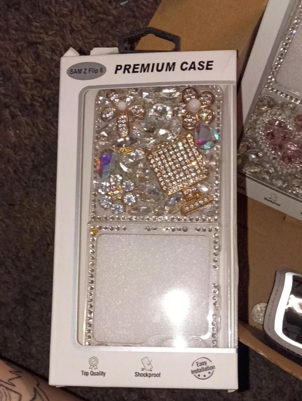 Premium Bling Phone Case for - Gold & Clear
